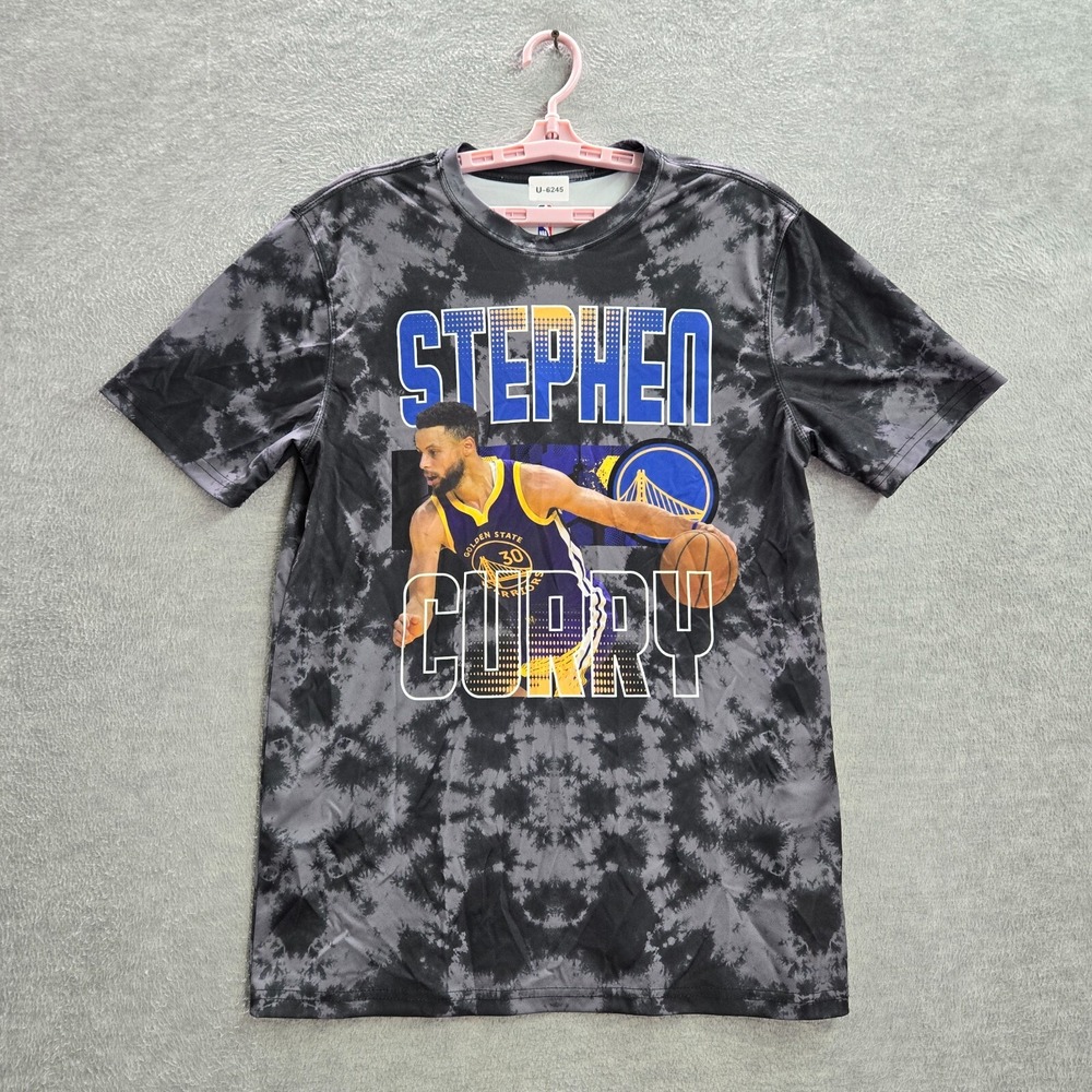 Golden State Warriors Men Shirt Medium Gray Stephen Curry 30 Tie Dye Graphic Tee